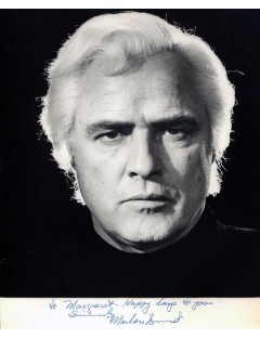 MARLON BRANDO Photo dédicacée rare – Superman 1978 | Autographe authentique signé aux Studios de Shepperton