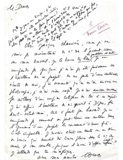 Lettre manuscrite signée deux fois par Marguerite Duras – 23 mai 1979