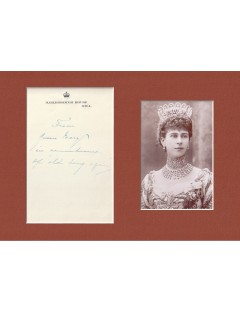 Autographe de la Reine Mary , sur son papier à lettres.
