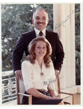 Photo originale signée par le roi Hussein et la reine Noor (années 1980)