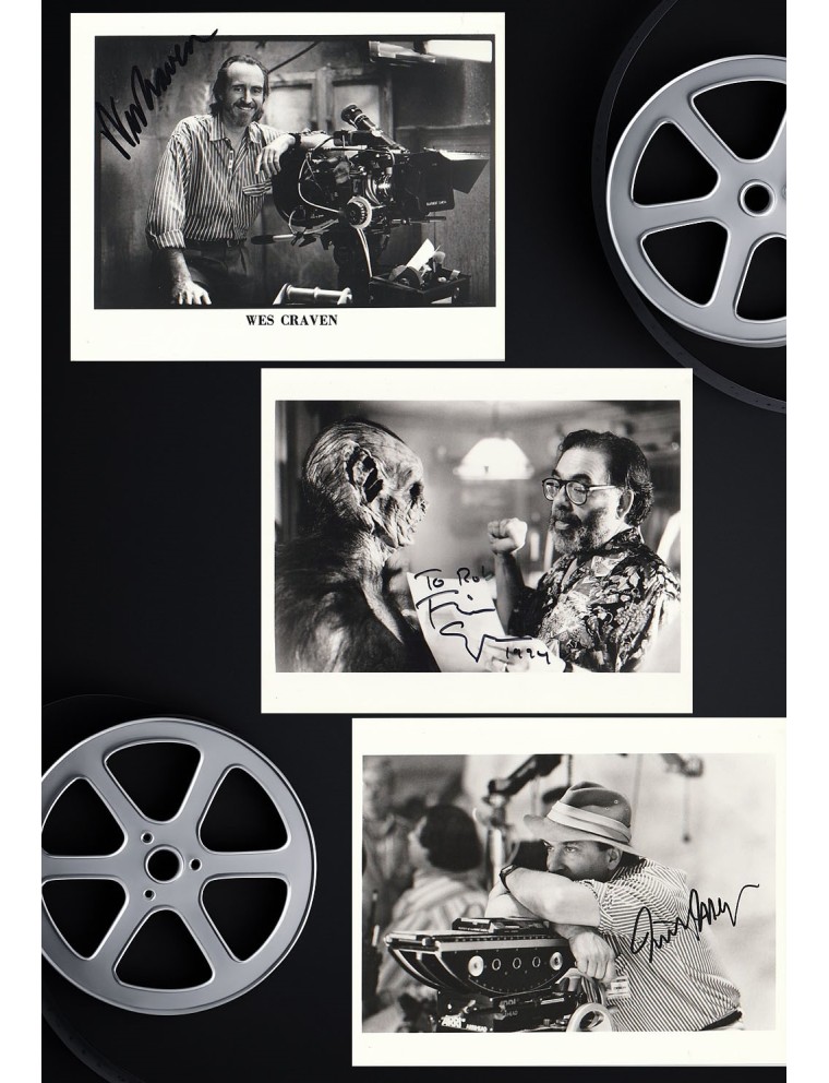 Lot de 3 photographies argentiques originales de production signées – Wes Craven, Francis Ford Coppola & Nicholas Meyer