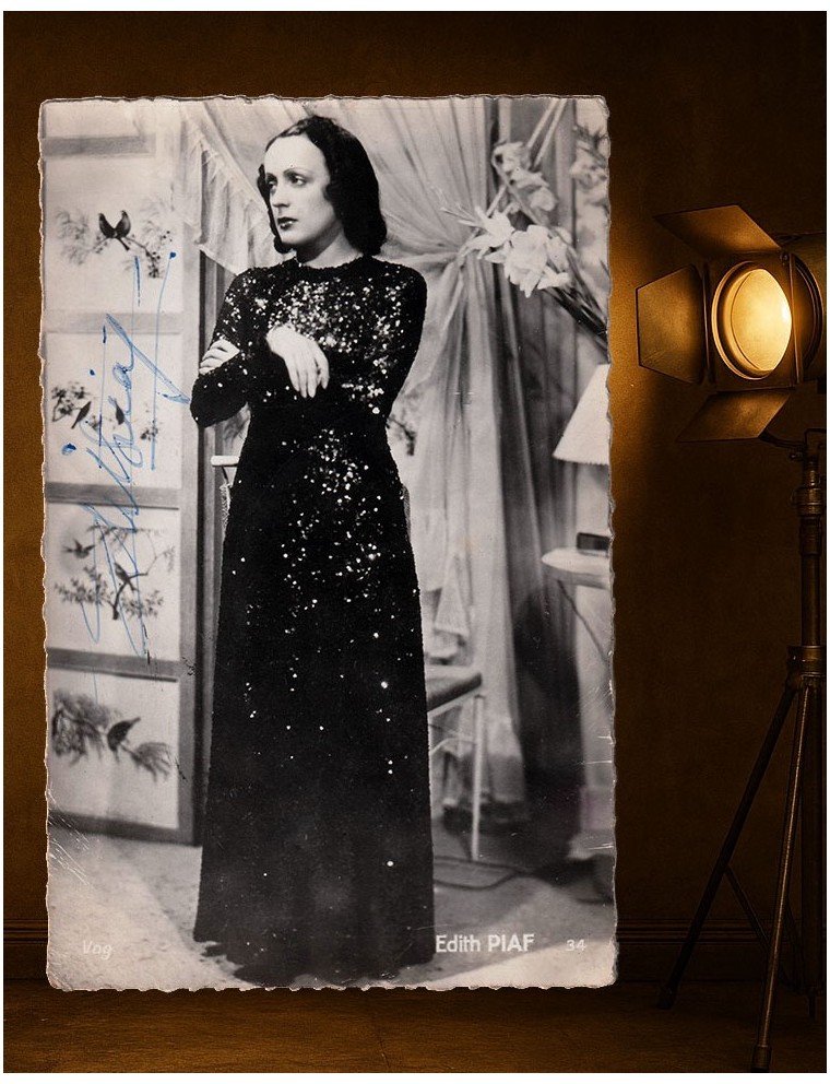 Carte postale photographique signée – « Edith PIAF »
