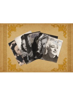 6 cartes postales anciennes et photographies originales, signées à la plume dans les années 1940
