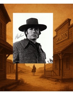 CLINT EASTWOOD – Photographie originale 18 x 24 cm signée à la plume – “Joe Kidd”