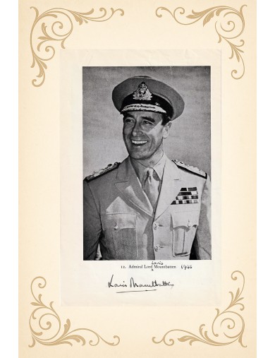 LORD LOUIS MOUNTBATTEN – Photographie de livre 13,5 x 21,5 cm signée à l’encre noire – 1943