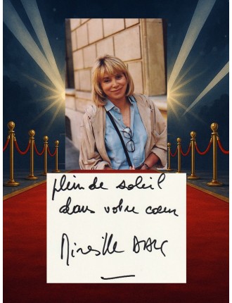 Autographe de Mireille Darc – “Plein de soleil dans votre cœur” – Obtention en personne (22 juin 1992, Paris)