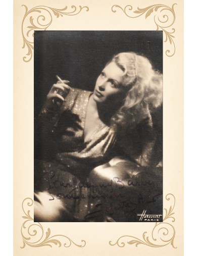 Josette Day – Photographie originale dédicacée et signée à la plume – Harcourt Paris (années 40)
