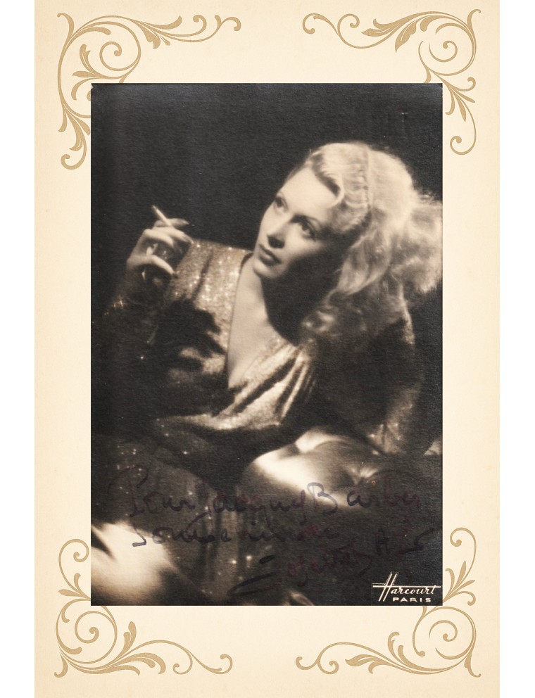 Josette Day – Photographie originale dédicacée et signée à la plume – Harcourt Paris (années 40)