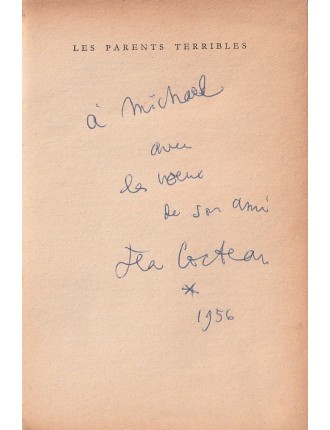 Jean Cocteau – Les Parents Terribles (Édition Livre de Poche, 1955) – Envoi autographe manuscrit et signé