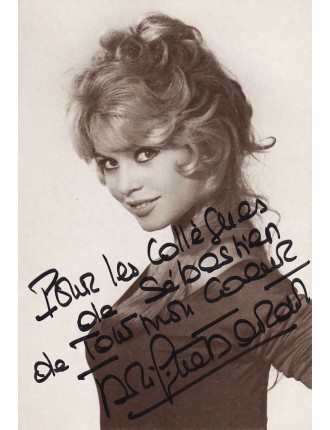 Brigitte Bardot – Carte postale photo 10x15 cm signée au feutre noir