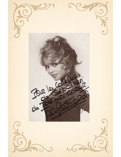 Brigitte Bardot – Carte postale photo 10x15 cm signée au feutre noir
