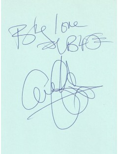 Ali Campbell (UB 40) – Dédicace manuscrite « By love, UB 40 » + signature à Paris (2002)