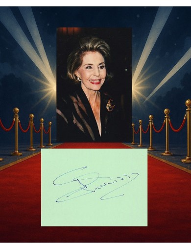 Cyd Charisse – Signature à l’encre bleue au Ritz (Paris, 22 juillet 1998) + photo inédite