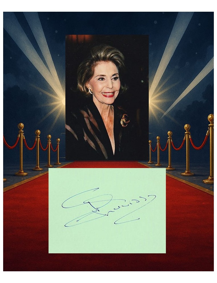 Cyd Charisse – Signature à l’encre bleue au Ritz (Paris, 22 juillet 1998) + photo inédite