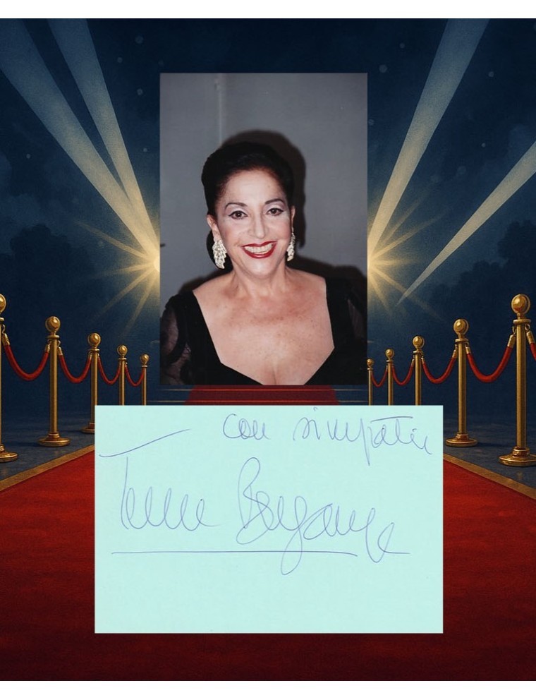 Teresa Berganza – Autographe au Théâtre des Champs-Élysées (1997) + photo inédite