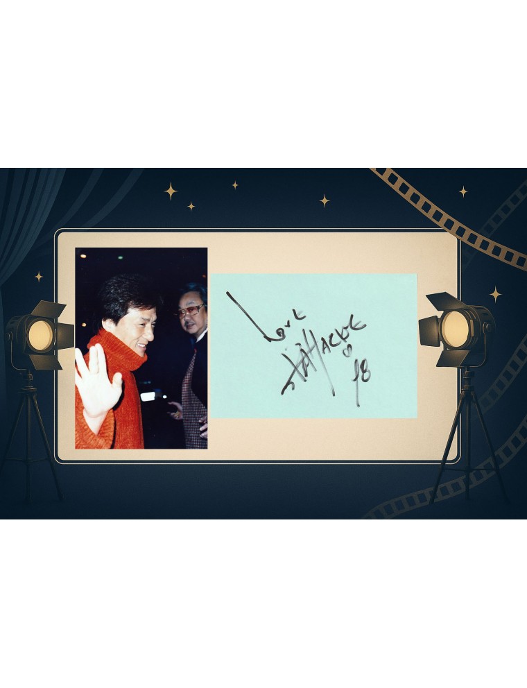 Jackie Chan autographe – Signature originale Hôtel Royal Monceau Paris 1998