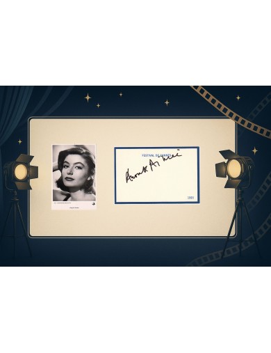 Autographe Anouk Aimée signé à Cannes en 1991 – Avec photo d’illustration