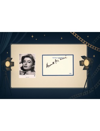 Autographe Anouk Aimée signé à Cannes en 1991 – Avec photo d’illustration