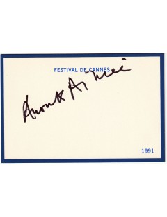 Autographe Anouk Aimée signé à Cannes en 1991