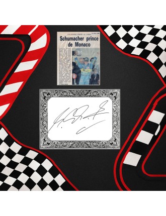 Autographe de Michael Schumacher — Bristol grand format (21 × 28 cm), signé le 24 mai 1995 à Nice