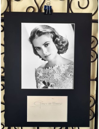 Rare autographe « Grace de Monaco - Grace Kelly » avec carte du Palais