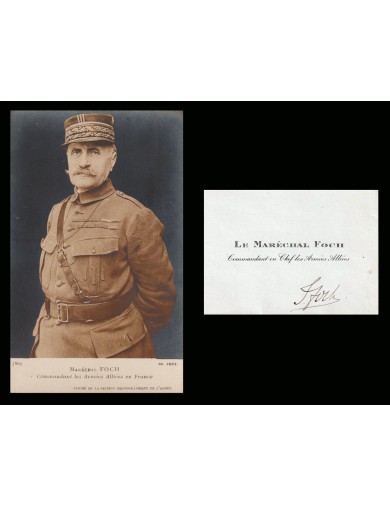 Superbe carte de visite signée du Maréchal Foch