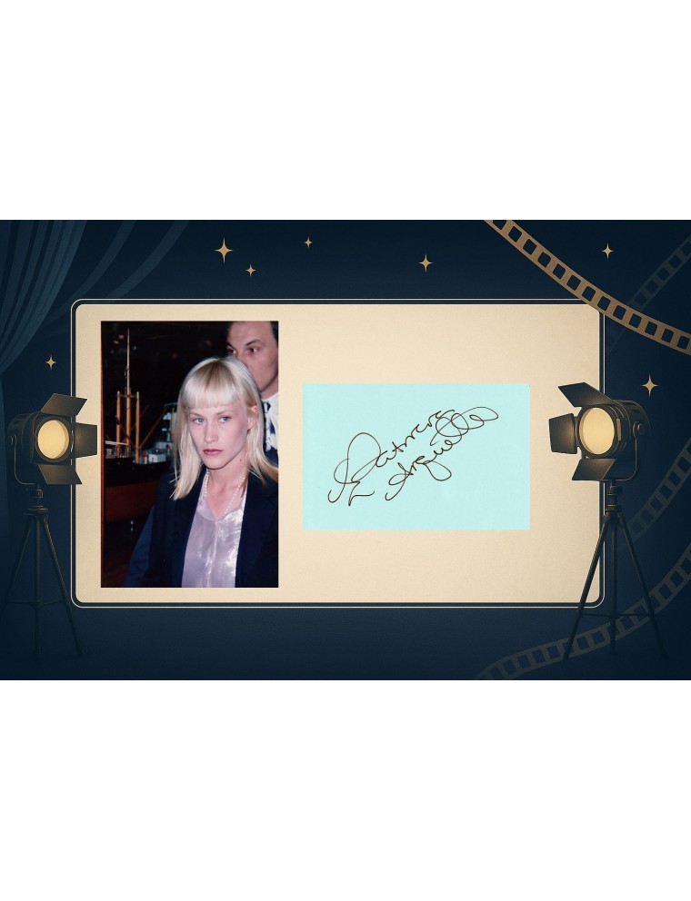Autographe de Patricia Arquette obtenu au Festival de Cannes le 19 05 1996