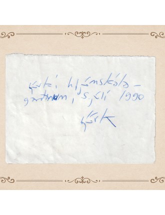 AUTOGRAPHE DE BJÖRK – Rarissime dédicace manuscrite à l’encre bleue – Reykjavik, 5 juillet 1990