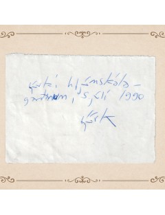 AUTOGRAPHE DE BJÖRK – Rarissime dédicace manuscrite à l’encre bleue – Reykjavik, 5 juillet 1990
