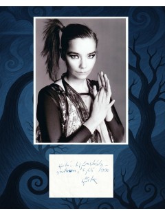 AUTOGRAPHE BJÖRK – Rarissime dédicace manuscrite à l’encre bleue – Reykjavik, 5 juillet 1990