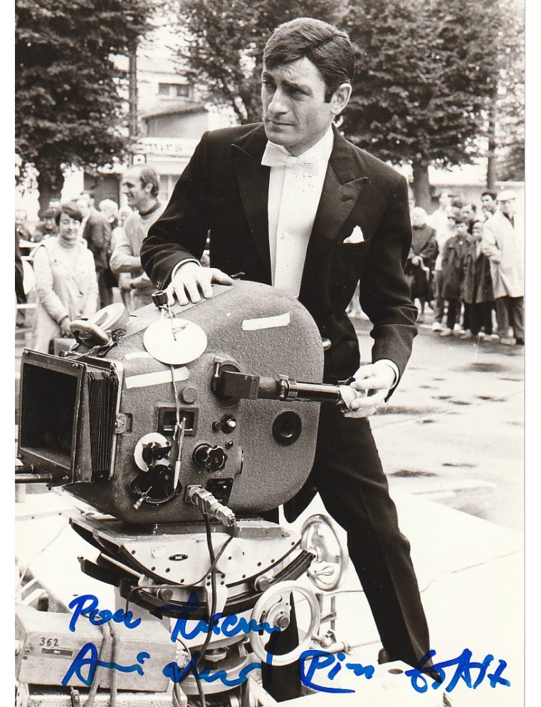 AUTOGRAPHE Pierre Étaix  - Photographie originale 13 × 18 cm env. — superbe dédicace « Pour Thierry, amicalement »