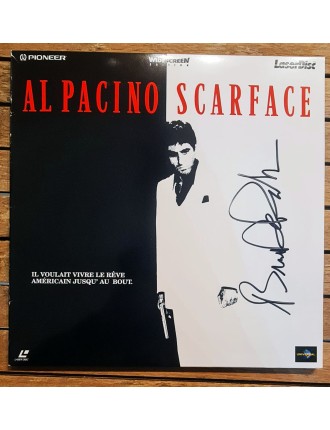 Autographe BRIAN DE PALMA — Pièce absolument exceptionnelle : Double LaserDisc “Scarface” signé  à Nice, 9 mai 2000