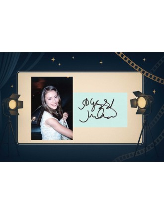 Alyssa Milano rare autographe  obtenu le 09 05 1996 au Festival de Cannes