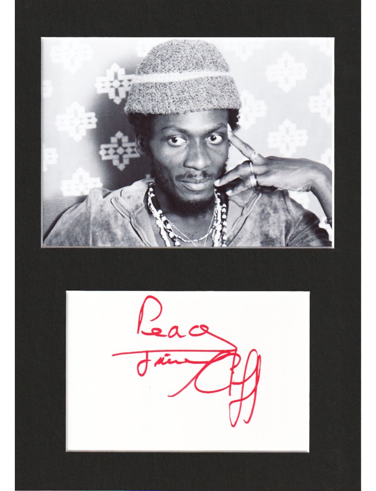 Jimmy Cliff — Autographe original sur bristol (Nice, 24 juillet 2002)