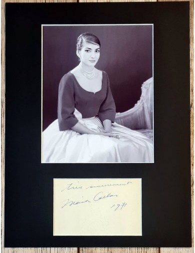 MARIA CALLAS — AUTOGRAPHE MANUSCRIT « Très sincèrement » (1971)