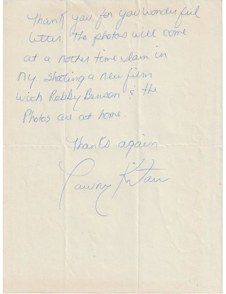 Lettre autographe signée Tawny Kitaen 1988 – Correspondance personnelle rare – Tournage White Hot