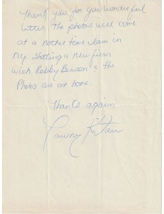 Lettre autographe signée Tawny Kitaen 1988 – Correspondance personnelle rare – Tournage White Hot