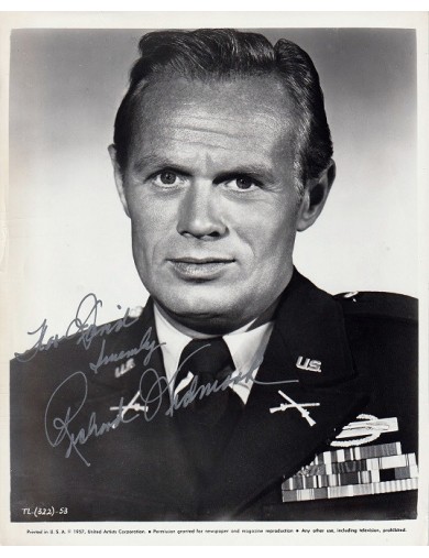 AUTOGRAPHE DE Richard Widmark – Tirage photographique original signé – Time Limit (1957) – 20 × 25 cm