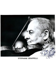 AUTOGRAPHE Stéphane Grappelli – photo originale 25x20 cm signée à la plume – Violoniste jazz légendaire