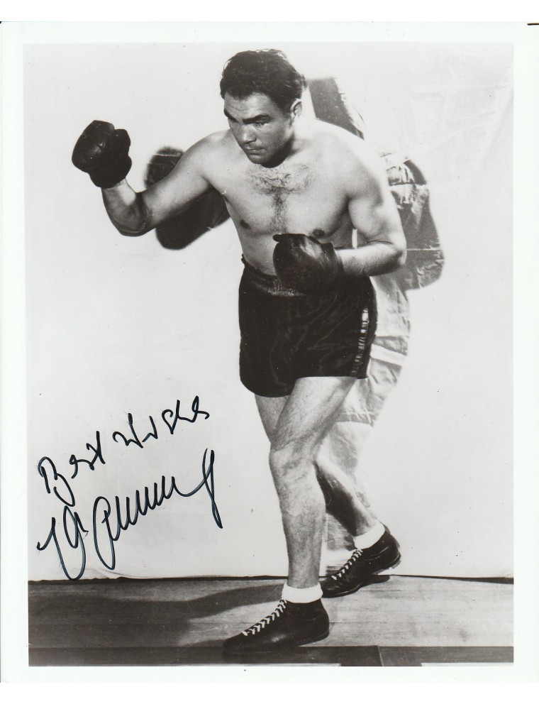 Max Schmeling Autographe – Photo Signée Boxe Heavyweight Années 80
