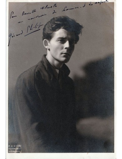 autographe gerard philipe - Exceptionnelle photographie originale 13 x 18 cm signée – Années 1940