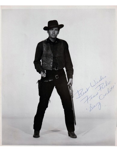 Autographe de Fess Parker - Photographie de production originale 20 x 25 cm env. signée – Années 1960