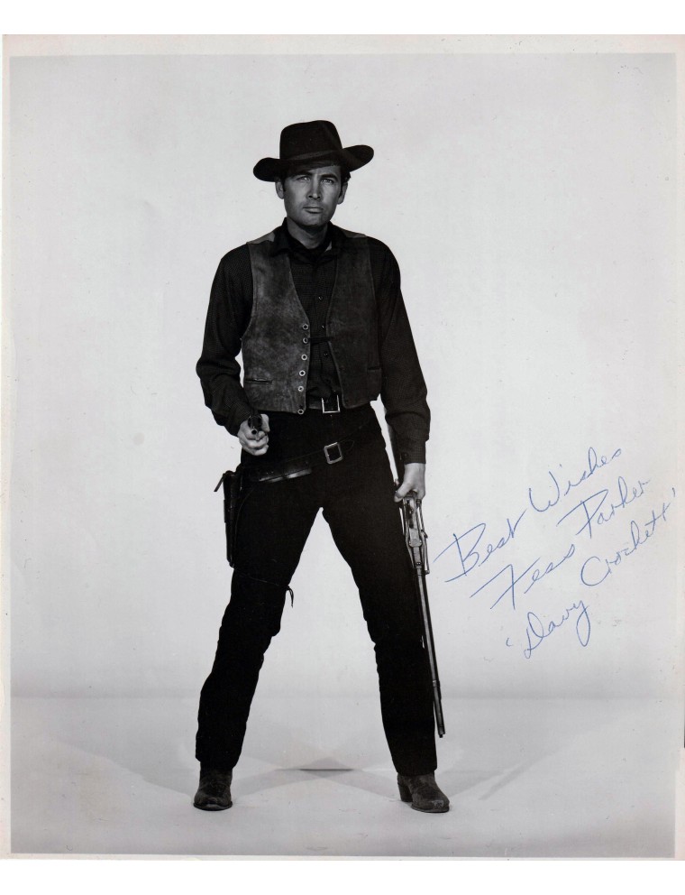 Autographe de Fess Parker - Photographie de production originale 20 x 25 cm env. signée – Années 1960