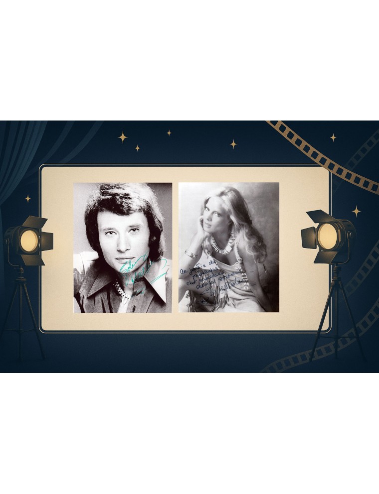 AUTOGRAPHES JOHNNY HALLYDAY & SYLVIE VARTAN