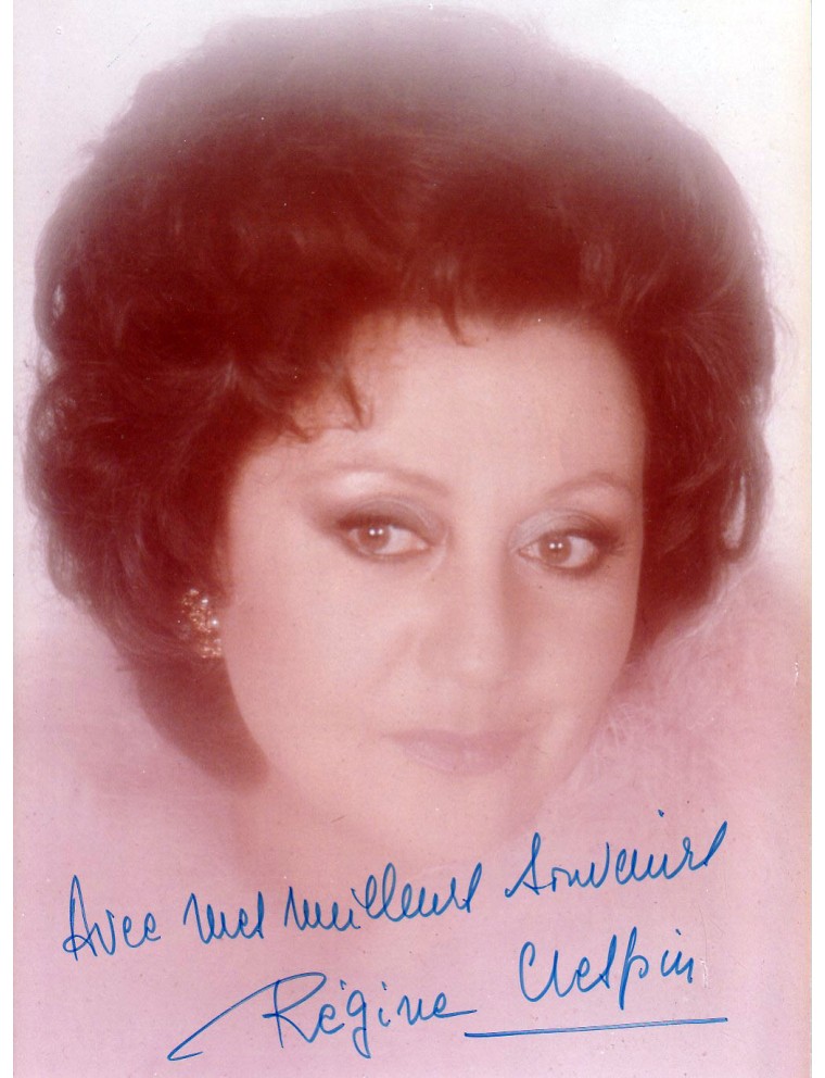 Autographe de Régine Crespin - Photographie du Metropolitan Opera – 18 x 24 cm – Tirage argentique signé – Années 1960