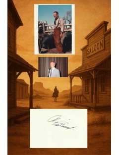 Autographe  de Clint Eastwood à l’encre noire sur bristol (Venise 2000)