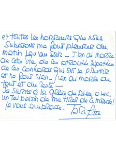 autographe de BRIGITTE BARDOT - carte manuscrite recto verso signée