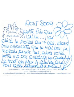 autographe de BRIGITTE BARDOT - carte manuscrite signée