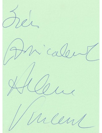 Autographe d'Hélène Vincent obtenu en 2005, à Paris, Théâtre de l’Atelier