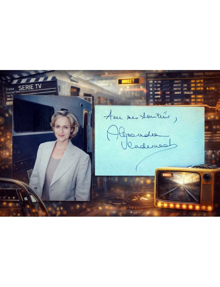 Autographe d'Alexandra Vandernoot en 1995 à Paris, hôtel Crillon
